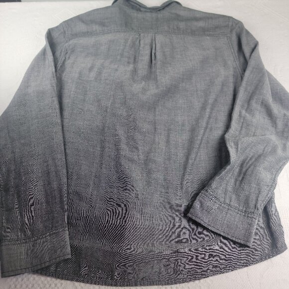 Goodfellow & CO shirt plaid lined men's size Large grey double weave button‎ up - Picture 6 of 10